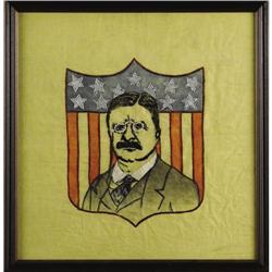 Teddy Roosevelt Hand-Stiched Banner 
