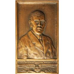 Woodrow Wilson Copper Wall Plaque 