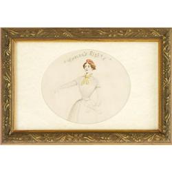 Original Woman's Rights Watercolor 1850 