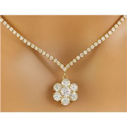 7.15 CTW Diamond 18K Yellow Gold Necklace