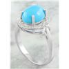 Image 3 : 2.55 CTW Turquoise 14K White Gold Diamond Ring