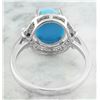 Image 4 : 2.55 CTW Turquoise 14K White Gold Diamond Ring