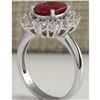 Image 3 : 3.38 CTW Natural Ruby And Diamond Ring 14K Solid White Gold