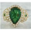 Image 1 : 7.25 CTW Emerald 18K Yellow Gold Diamond Ring