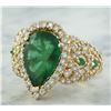 Image 2 : 7.25 CTW Emerald 18K Yellow Gold Diamond Ring