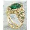 Image 3 : 7.25 CTW Emerald 18K Yellow Gold Diamond Ring