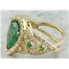 Image 6 : 7.25 CTW Emerald 18K Yellow Gold Diamond Ring