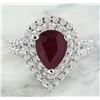 Image 1 : 3.30 CTW Ruby 14K White Gold Diamond Ring