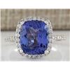 Image 1 : 4.40 CTW Natural Tanzanite And Diamond Ring In 14K White Gold