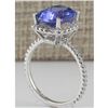 Image 3 : 4.40 CTW Natural Tanzanite And Diamond Ring In 14K White Gold