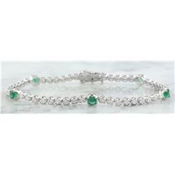 2.56 CTW Emerald 14K White Gold Diamond Bracelet