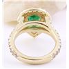 Image 3 : 3.00 CTW Natural Emerald 18K Solid Yellow Gold Diamond Ring