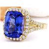 Image 2 : 6.06 CTW Natural Tanzanite 18K Solid Yellow Gold Diamond Ring