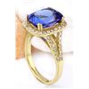 Image 4 : 6.06 CTW Natural Tanzanite 18K Solid Yellow Gold Diamond Ring