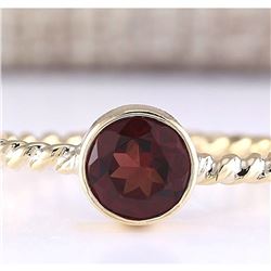 1.00 CTW Natural Garnet Ring In 18K Yellow Gold