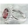 Image 4 : 5.85 CTW Tourmaline 14K White Gold Diamond Ring