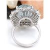 Image 4 : 10.04 CTW Natural Aquamarine 18K Solid White Gold Diamond Ring