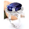 Image 4 : 22.92 CTW Natural Tanzanite 14K Solid White Gold Diamond Ring