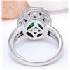 Image 3 : 3.80 CTW Natural Emerald 18K Solid White Gold Diamond Ring