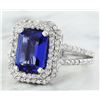 Image 2 : 5.23 CTW Tanzanite 18K White Gold Diamond Ring