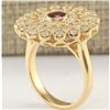 Image 4 : 1.40 CTW Natural Ruby And Diamond Ring In 18K Yellow Gold