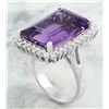 Image 3 : 7.50 CTW Amethyst 18K White Gold Diamond Ring
