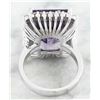 Image 4 : 7.50 CTW Amethyst 18K White Gold Diamond Ring