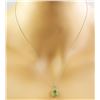 Image 3 : 2.00 CTW Peridot 14K White Gold Diamond Necklace
