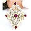 Image 1 : 1.90 CTW Natural Ruby 18K Solid Yellow Gold Diamond Ring