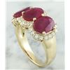 Image 4 : 8.32 CTW Ruby 14K Yellow Gold Diamond Ring