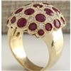 Image 3 : 5.55 CTW Natural Red Ruby And Diamond Ring 18K Solid Yellow Gold