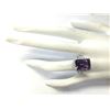 Image 4 : 7.09 CTW Natural Amethyst And Diamond Ring In 18K Solid White Gold