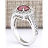 Image 3 : 2.10 CTW Natural Pink Tourmaline And Diamond Ring 18K Solid White Gold