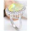 Image 5 : 7.59 CTW Natural Opal 14K Solid White Gold Diamond Ring