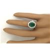 Image 5 : 3.98 CTW Natural Emerald 14K Solid White Gold Diamond Ring