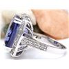 Image 3 : 17.53 CTW Natural Tanzanite 18K Solid White Gold Diamond Ring