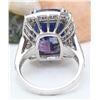 Image 4 : 17.53 CTW Natural Tanzanite 18K Solid White Gold Diamond Ring