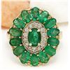 Image 1 : 4.10 CTW Natural Emerald 14K Solid Yellow Gold Diamond Ring