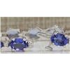Image 2 : 17.59CTW Natural Tanzanite And Diamond Bracelet In 18K Solid White Gold