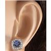 Image 3 : 2.97 CTW Natural Tanzanite And Diamond Earrings 18K Solid White Gold