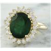 Image 2 : 4.20 CTW Emerald 14K Yellow Gold Diamond Ring