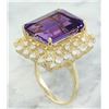 Image 3 : 11.95 CTW Amethyst 18K Yellow Gold Diamond Ring