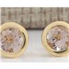 Image 1 : 2.00 CTW Natural Morganite Earrings 14k Solid Yellow Gold