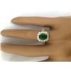 Image 5 : 2.35 CTW Natural Emerald 18K Solid Yellow Gold Diamond Ring