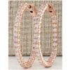 Image 1 : 2.10 CTW Natural Diamond Hoop Earrings 18K Solid Rose Gold