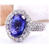 Image 2 : 5.24 CTW Natural Tanzanite 18K Solid White Gold Diamond Ring