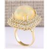 Image 3 : 18.25 CTW Natural Opal And Diamond Ring In 18K Yellow Gold