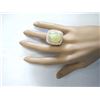 Image 4 : 18.25 CTW Natural Opal And Diamond Ring In 18K Yellow Gold