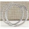 Image 2 : 3.05 CTW Natural Diamond Hoop Earrings 18K Solid White Gold