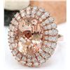 Image 2 : 12.85 CTW Natural Morganite 18K Solid Rose Gold Diamond Ring